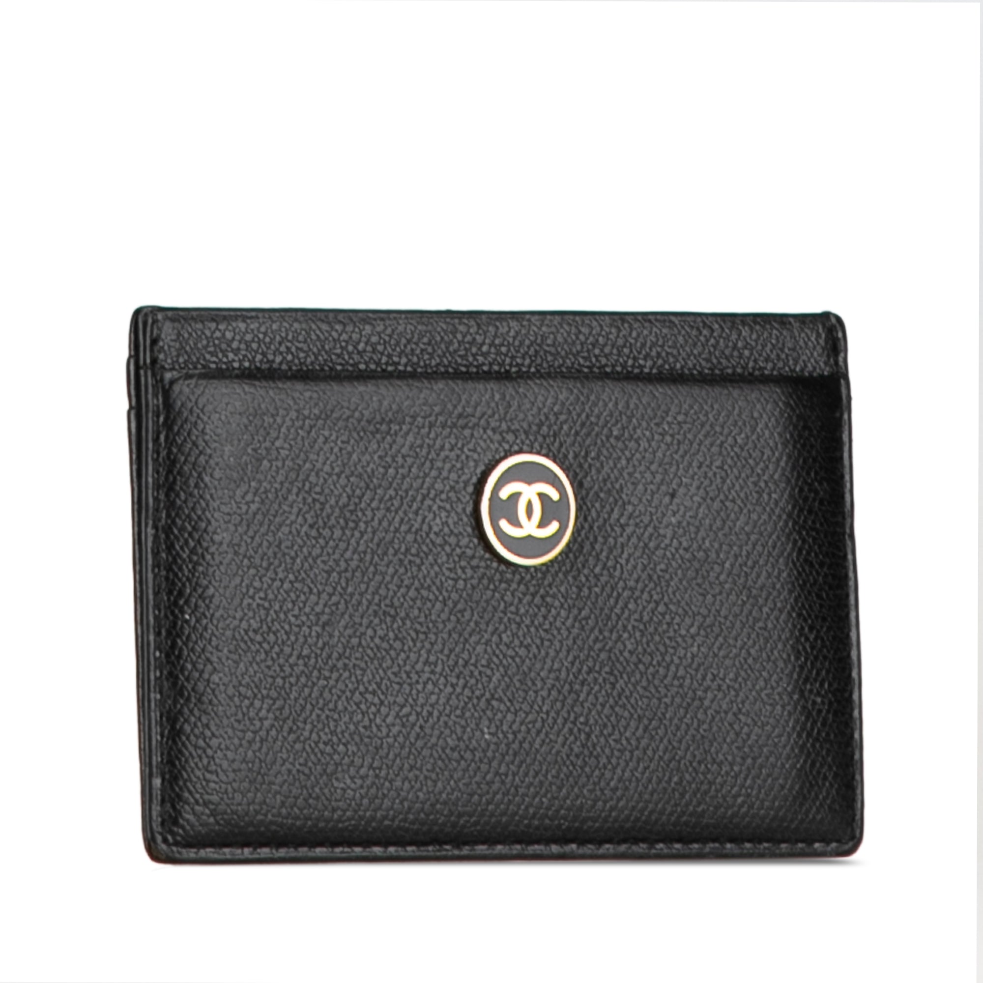 Chanel Pre-Owned CC Caviar Sevruga Card Holder | Women | Black