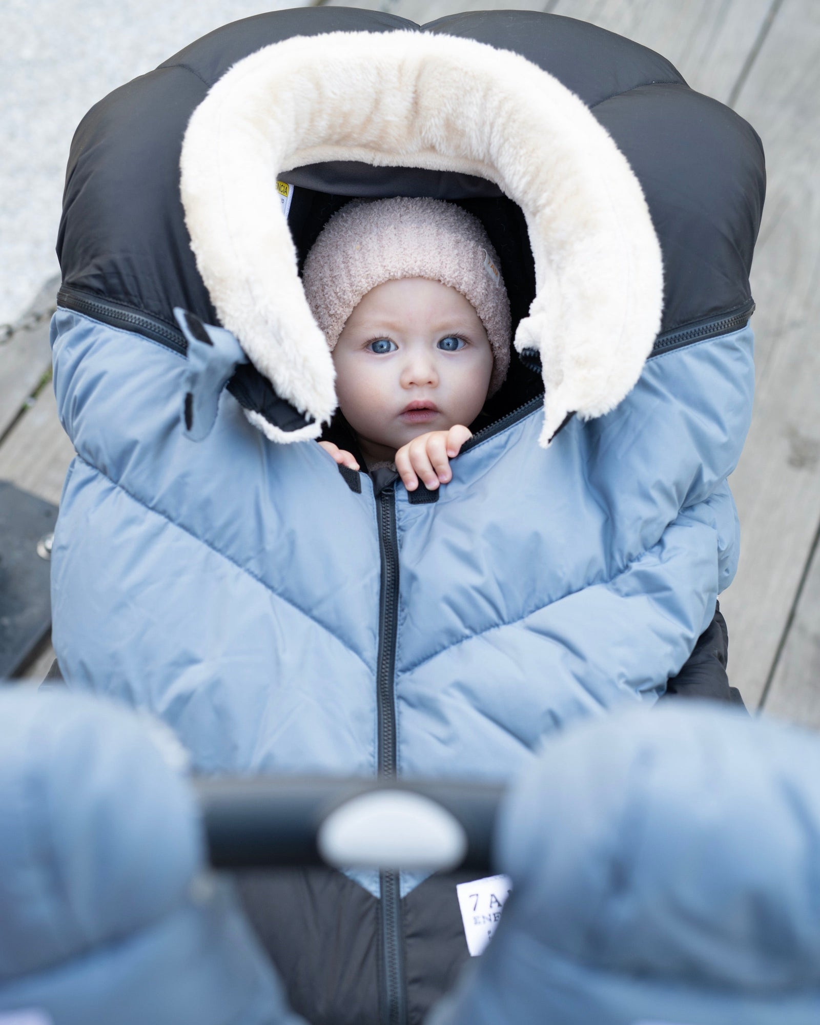 Car Seat Cocoon - Ash | Black & Ash Blue
