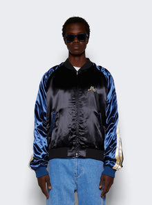 Men | Marni | Satin Bomber Jacket | Black & Orion Blue