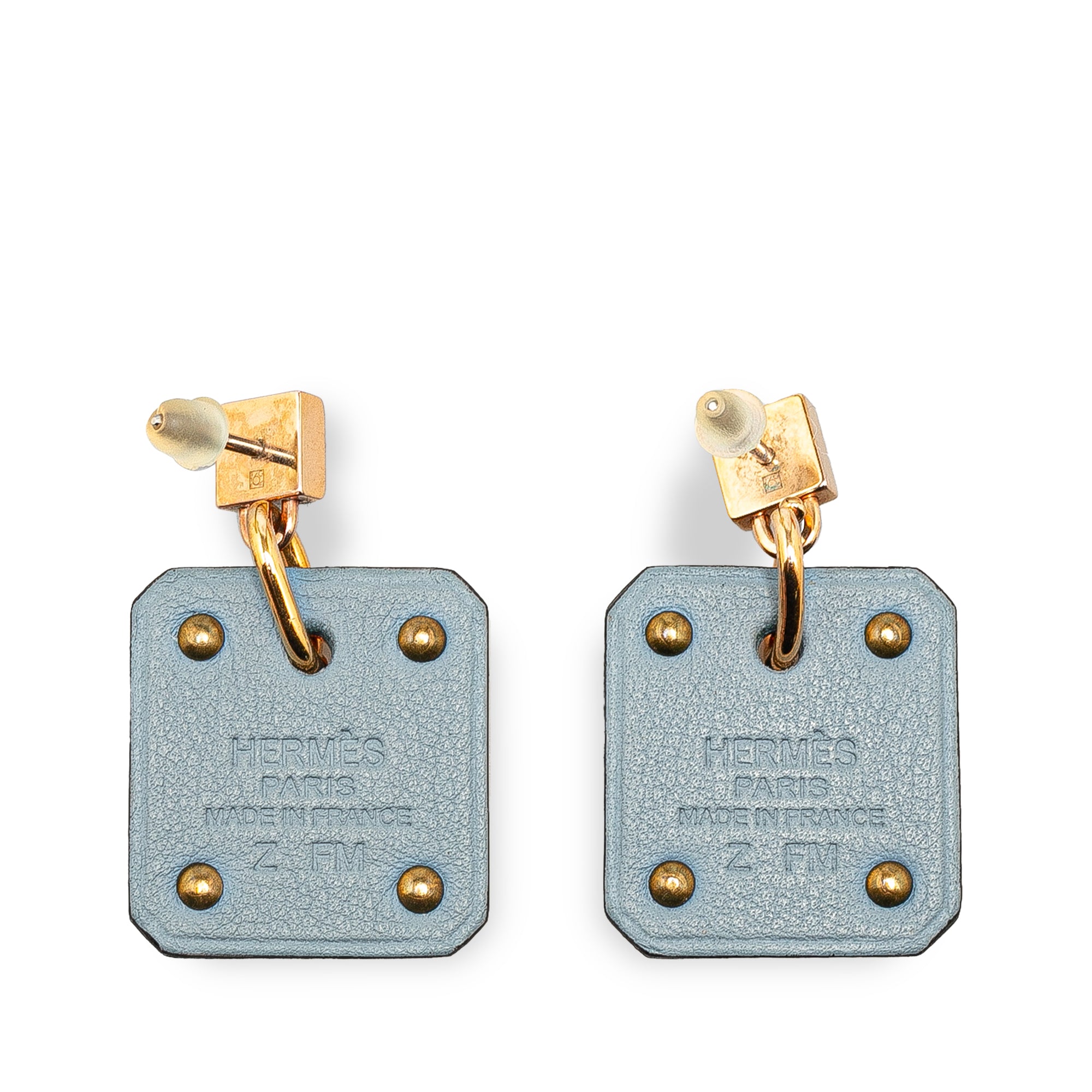 Hermès Pre-Owned Swift As De Coeur Push Back Earrings | Women | Gold x Blue