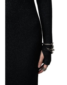 Women | Ruby Heavy Rib Lurex | Noir