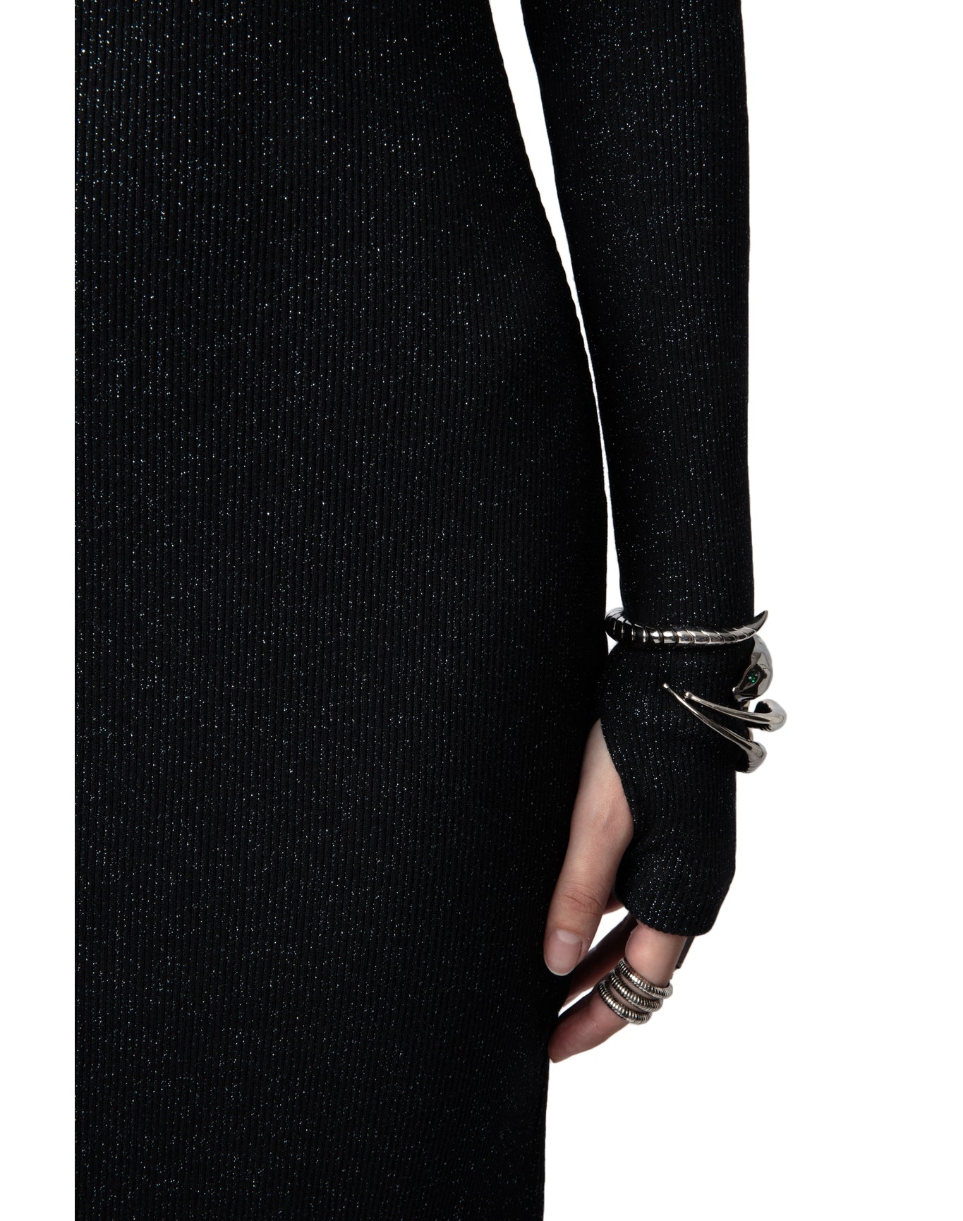 Women | Ruby Heavy Rib Lurex | Noir