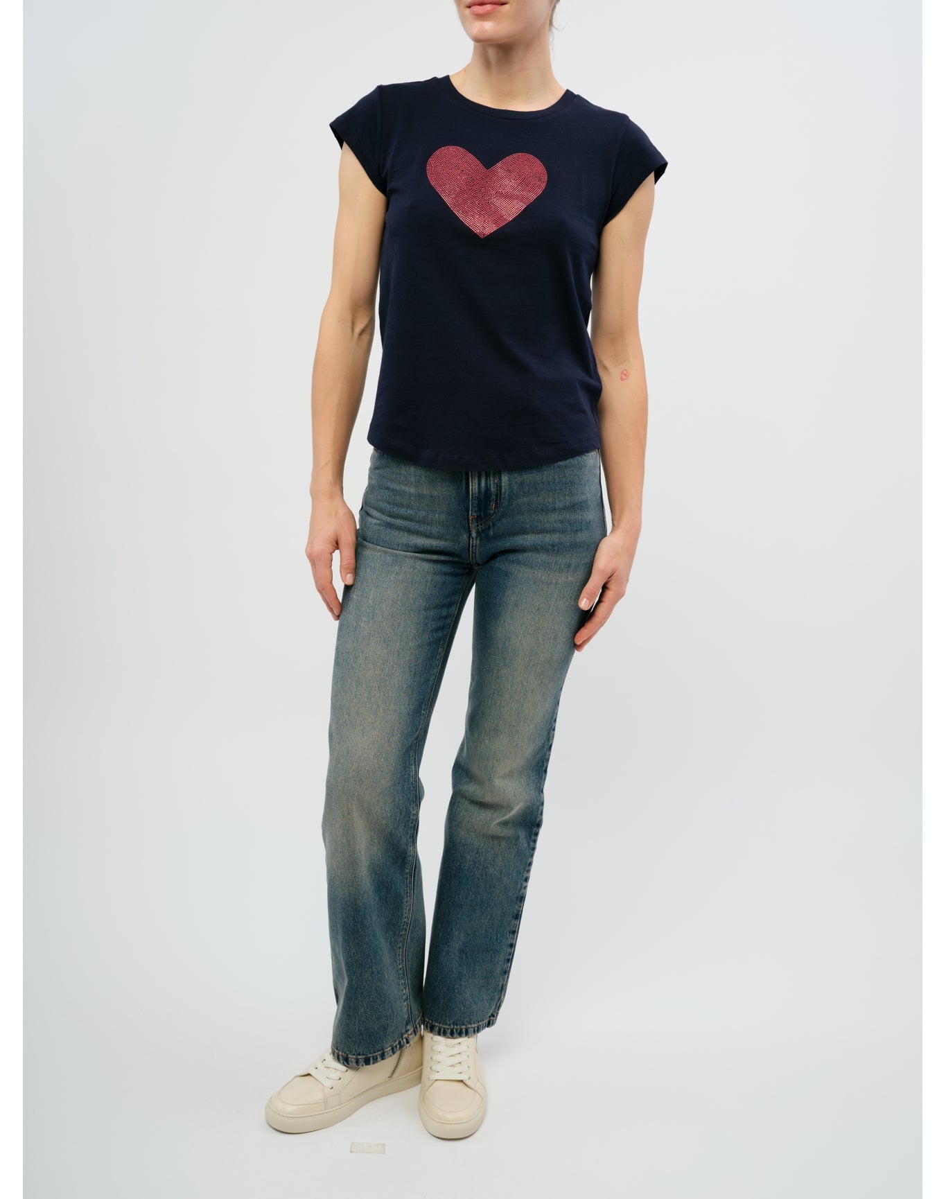 Women | Skinny Hc Heart Strass | Encre