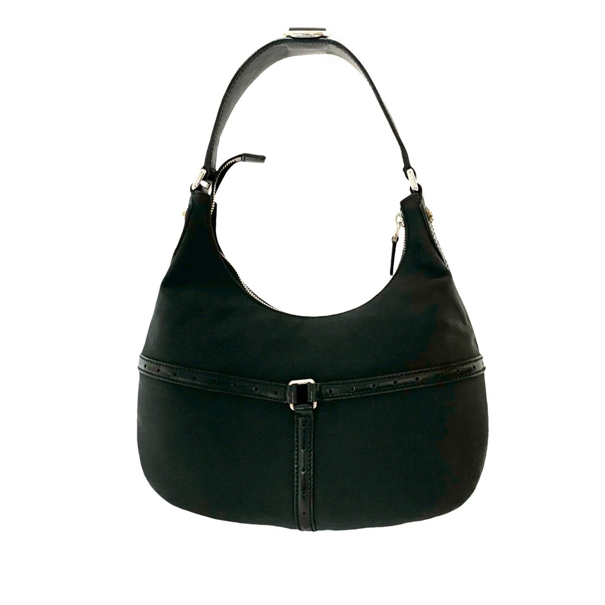 Gucci | Pre-Owned Canvas Reins Hobo | Black