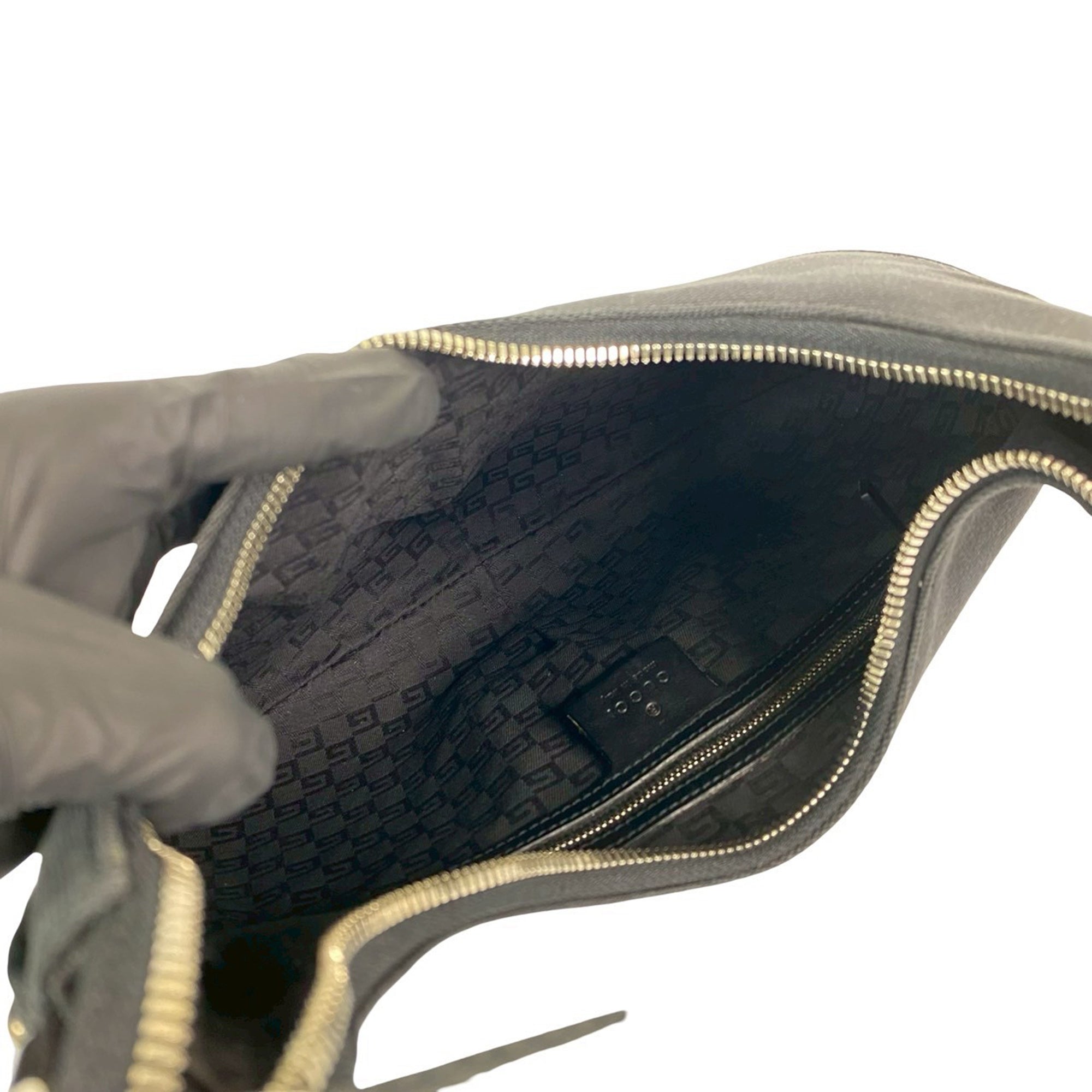Gucci | Pre-Owned Canvas Reins Hobo | Black