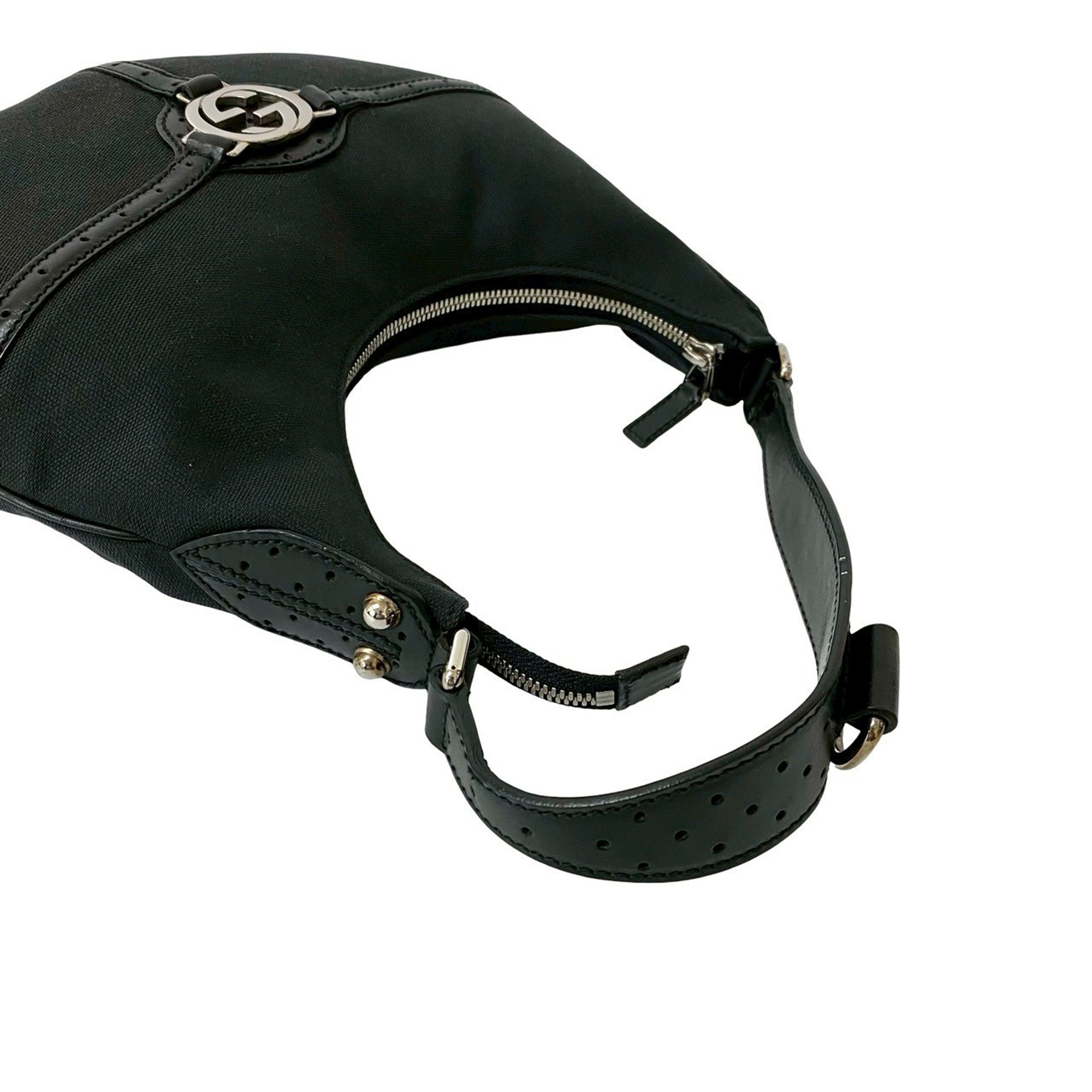 Gucci | Pre-Owned Canvas Reins Hobo | Black