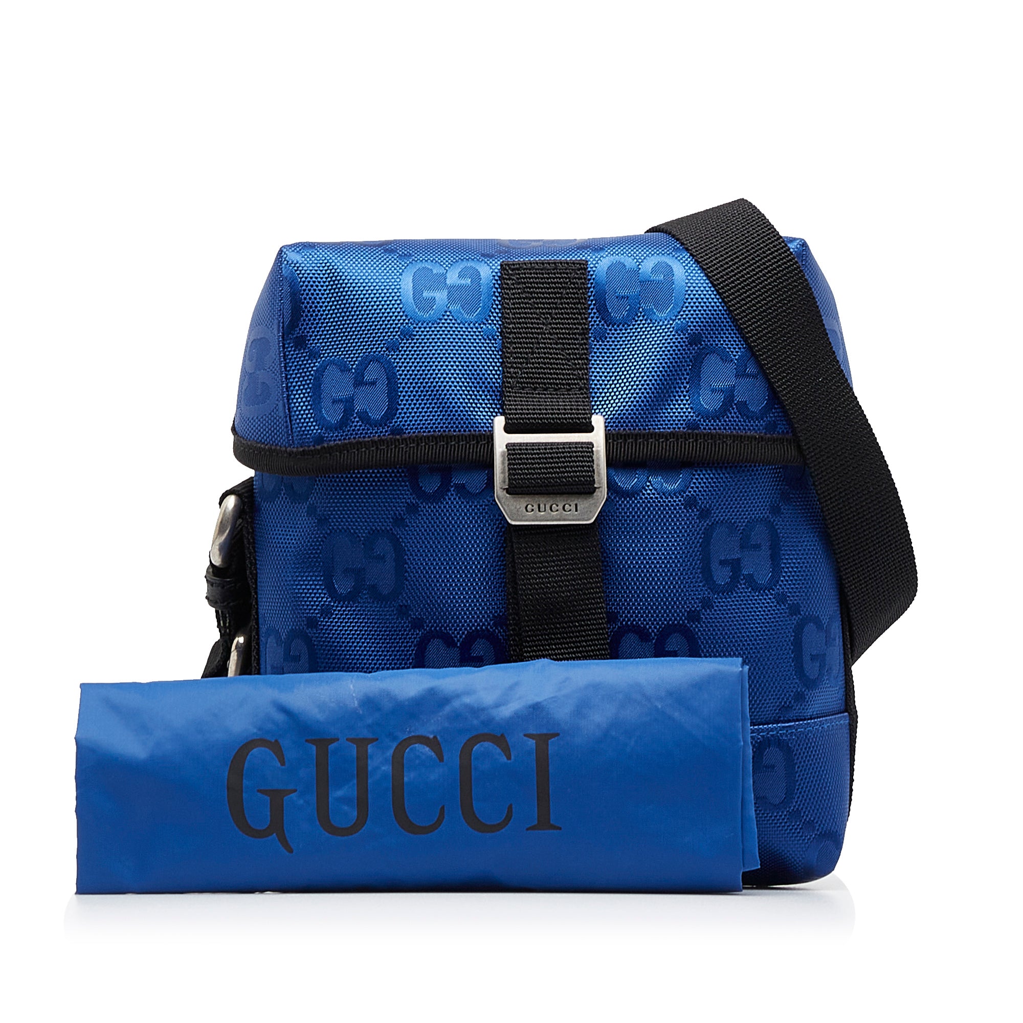 Gucci Pre-Owned GG Econyl Off The Grid Messenger Bag | Women | Blue x Black