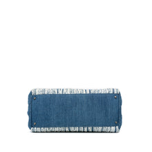 Chanel | Pre-Owned Large Fringed Denim Shopping Tote | Blue/BrownBrownBrownBrownBrown