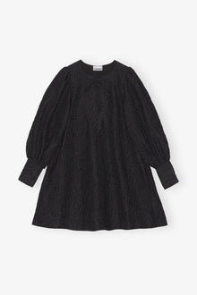 Jacquard Organza Mini Dress | Black
