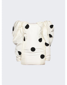 Jacquemus | Women | Robe Taffeta Mini Dress | Off White x Black Dots