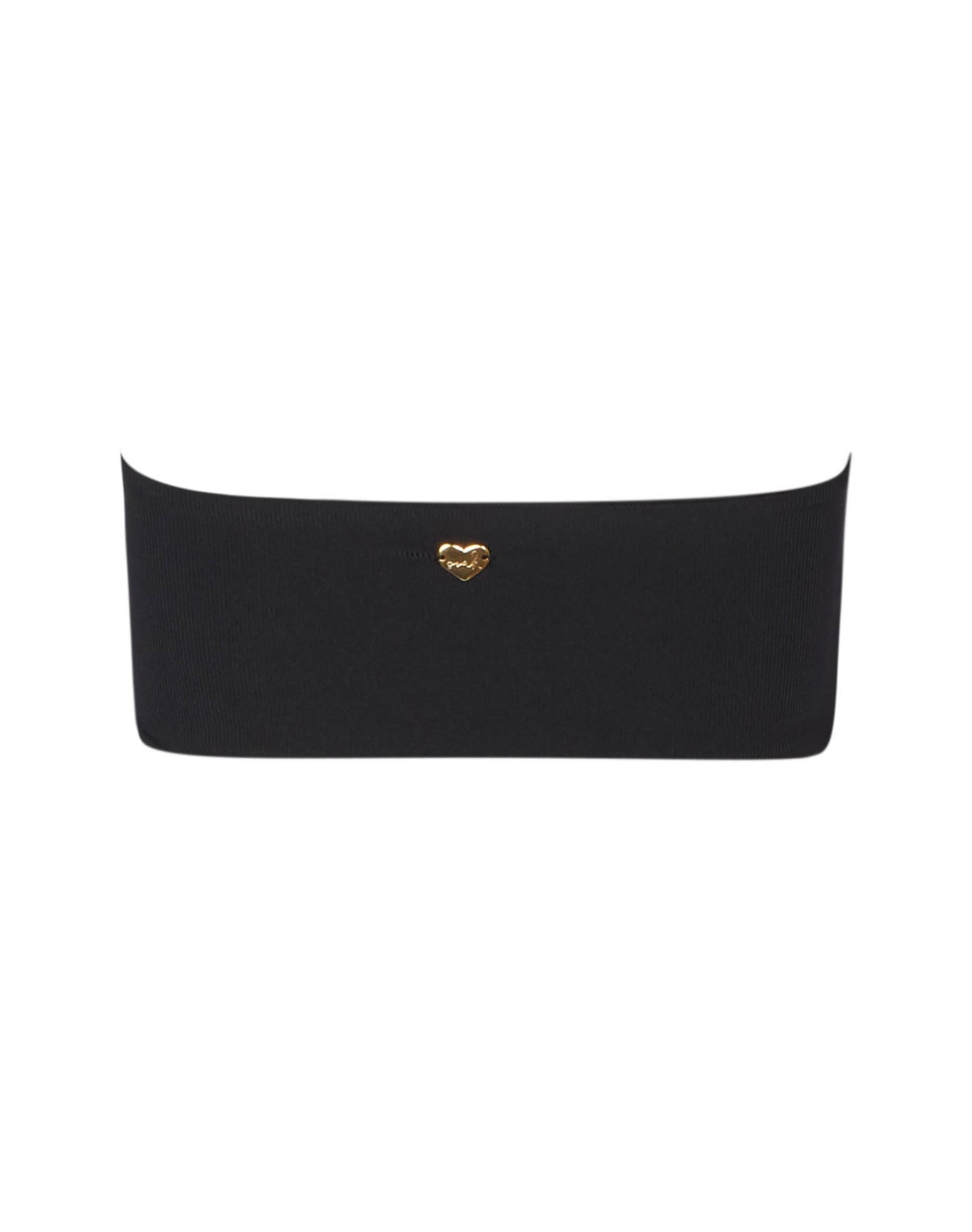 Jade Ribbed Bandeau Top | Black