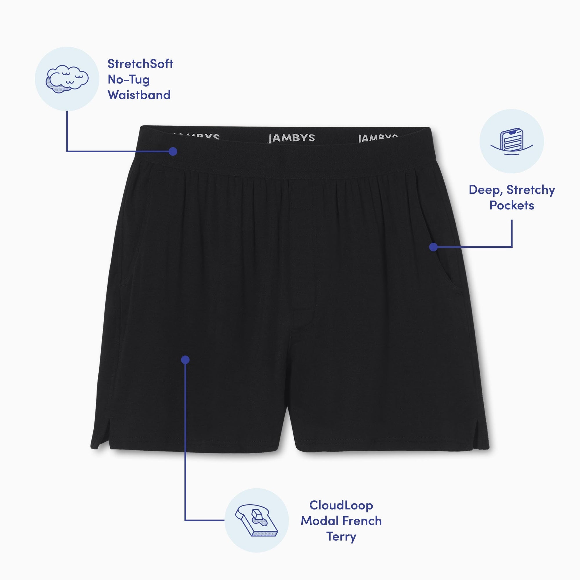 Modal French Terry House Shorts | Black