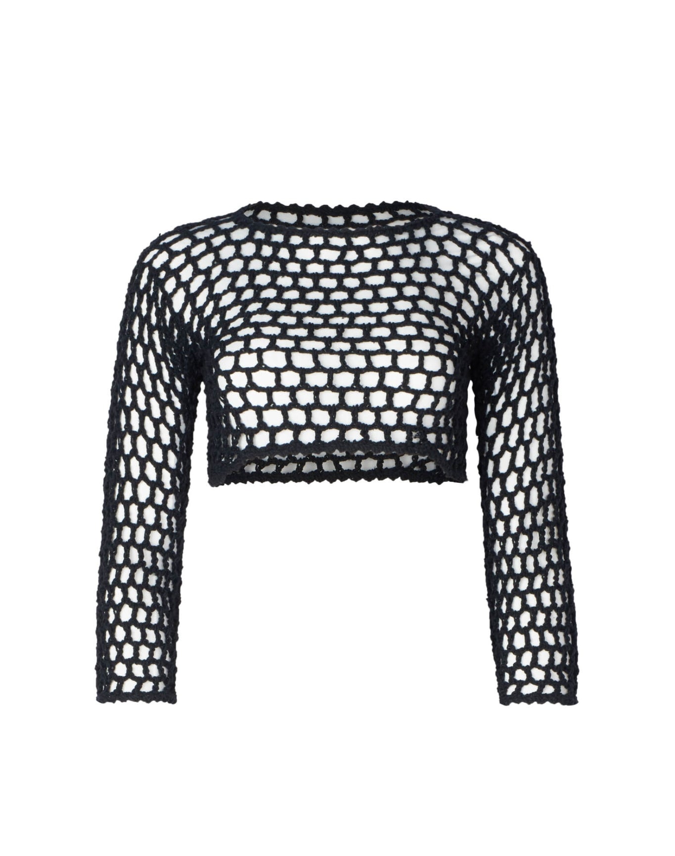 Jane Crochet Crop Top | Black