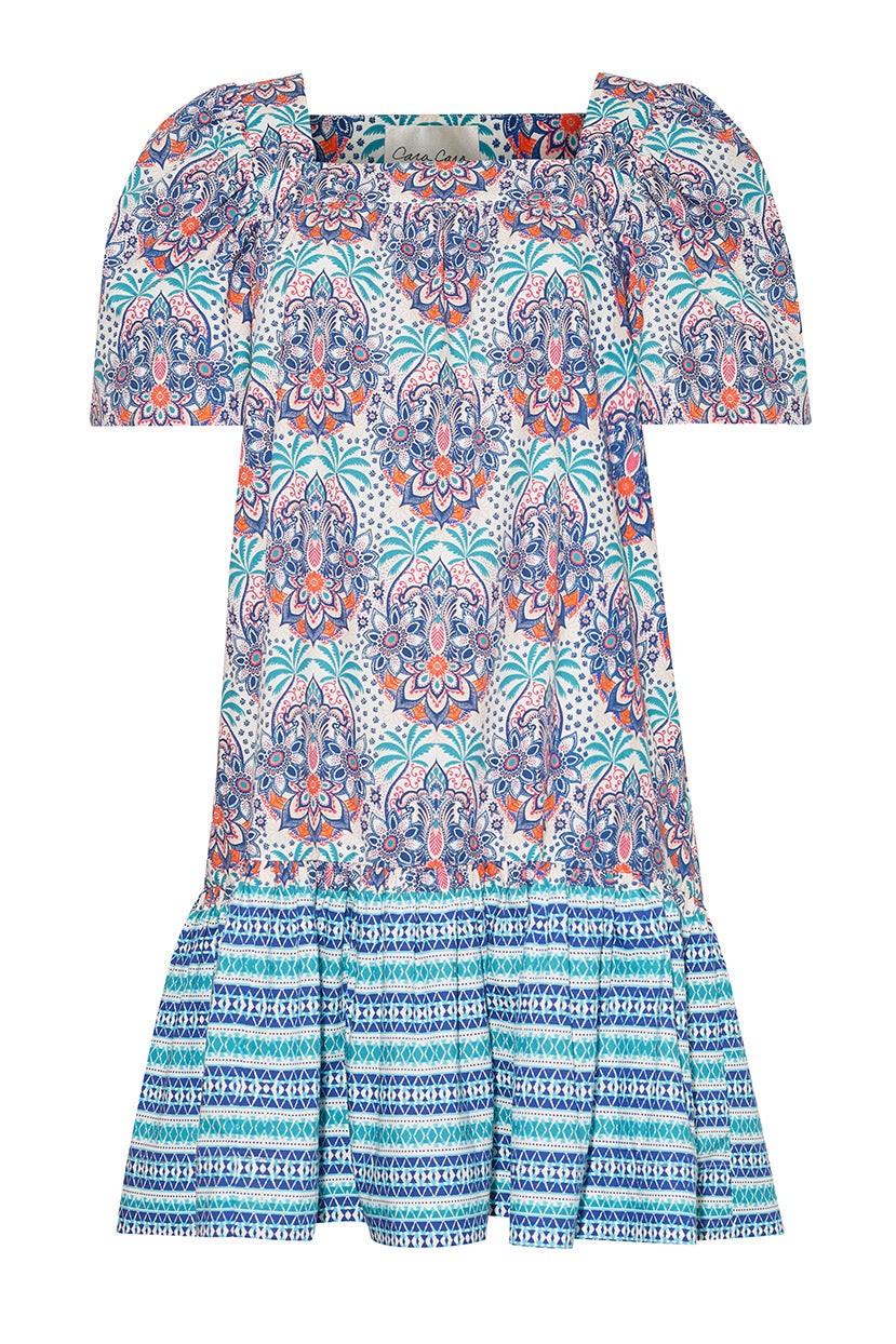 Janie Dress | Palm Medallion Teal