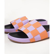 Jaquie Woven Flat Slide Sandal | Checker Lilac