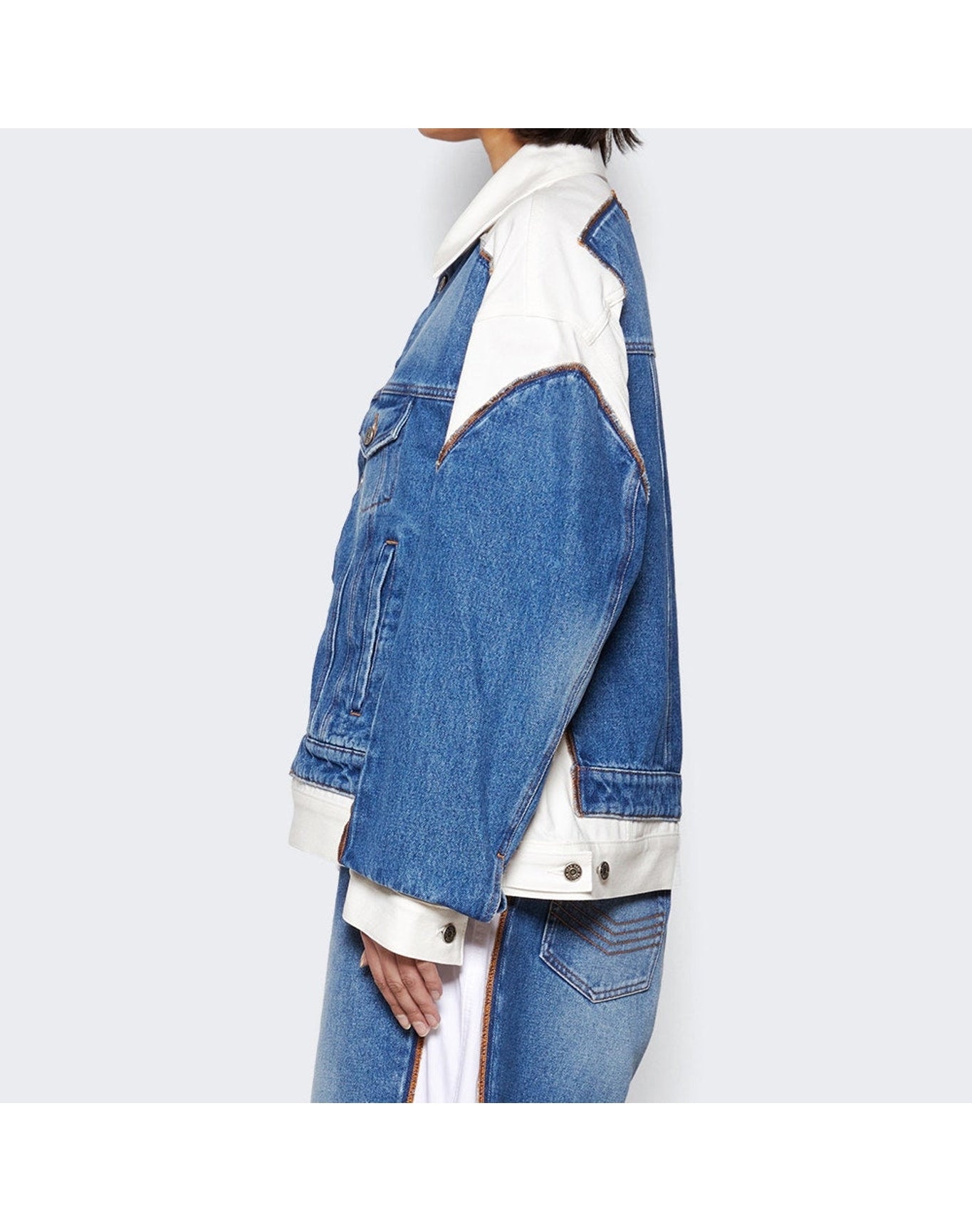 Jean Paul Gaultier | Women | Contrast Denim Jacket | White x Blue