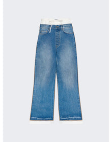 Jean Paul Gaultier | Women | Cotton Denim Pants | White x Blue