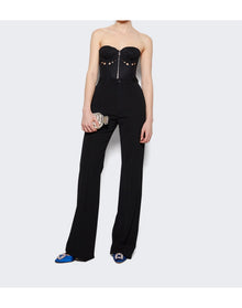 Jean Paul Gaultier | Women | Cyber Bustier With Zip Center Perforated Details | Black