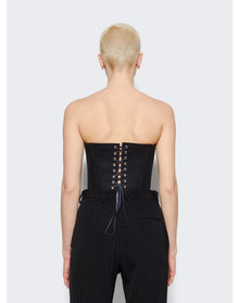 Jean Paul Gaultier | Women | Cyber Bustier With Zip Center Perforated Details | Black