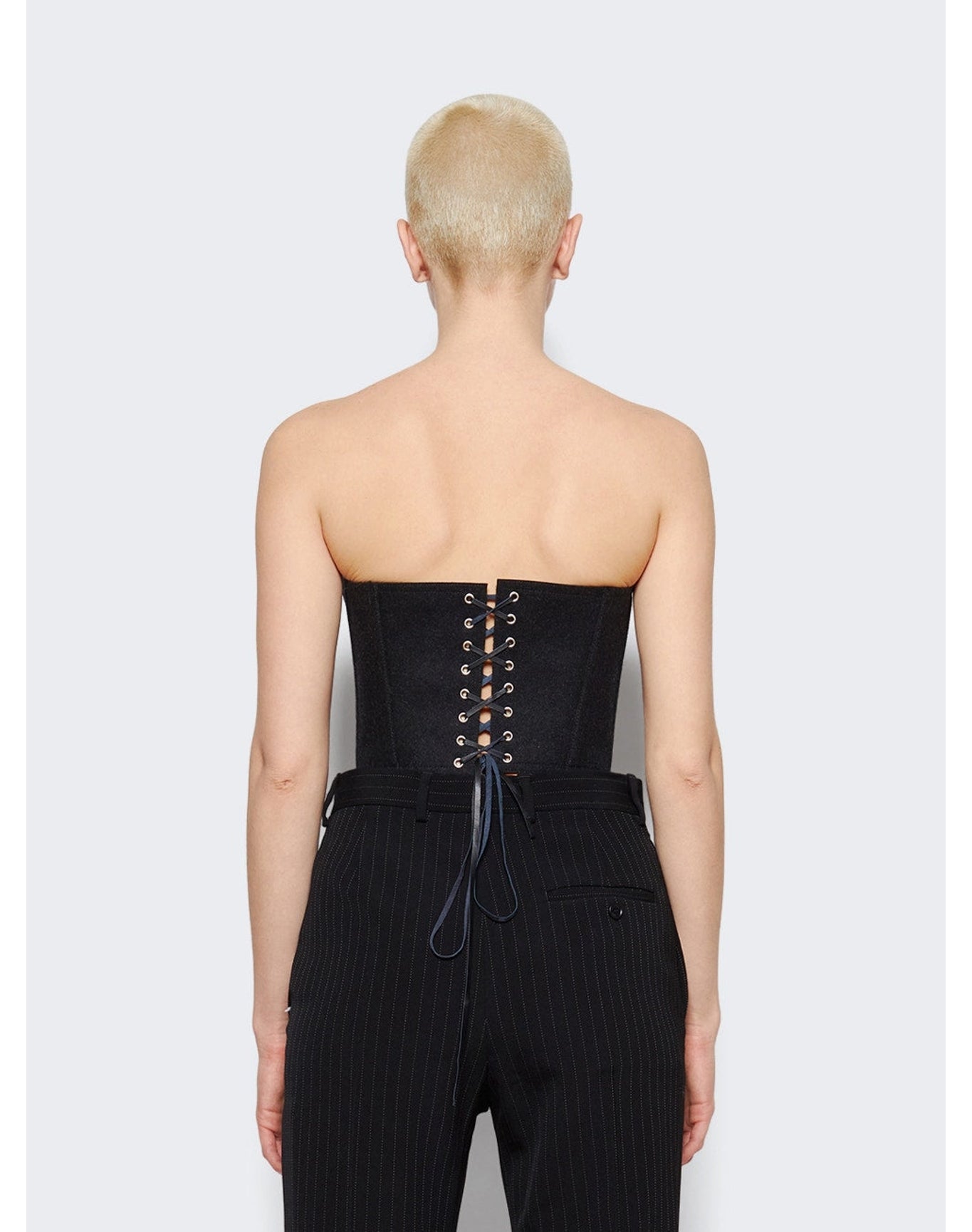 Jean Paul Gaultier | Women | Cyber Bustier With Zip Center Perforated Details | Black