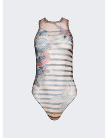 Jean Paul Gaultier | Women | Mariniere Tattoo Bodysuit | Nude x Blue