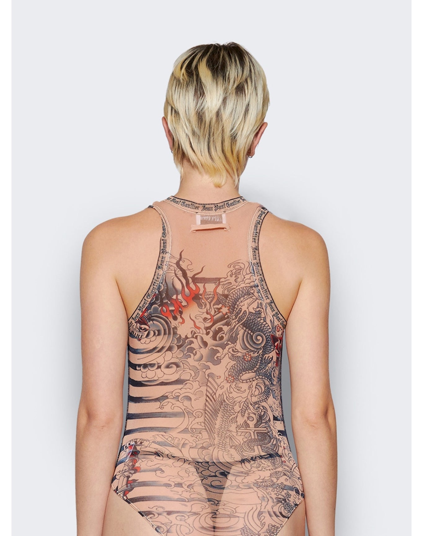 Jean Paul Gaultier | Women | Mariniere Tattoo Bodysuit | Nude x Blue