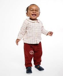 Boys | Jefferson Baby Shirt | Red/Neutral
