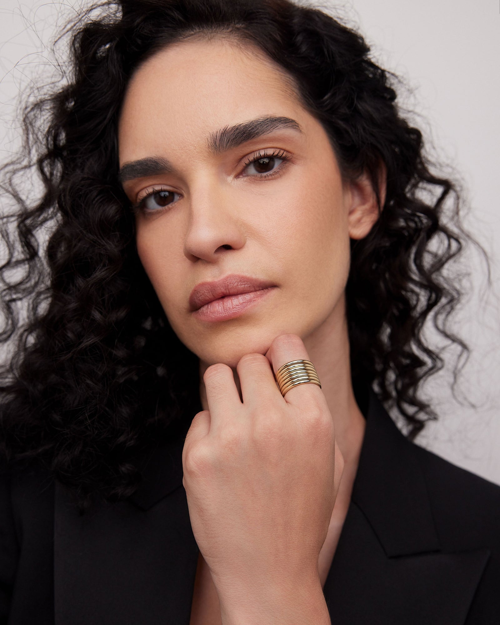 Ring Set ring - styled on model | gold rings