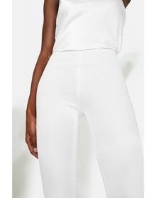 Jersey Flared Trousers | White