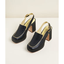 Joan Leather Slingback Block Heel | Black