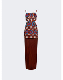 Johanna Ortiz | Women | Leyenda Anudada Mini Dress | Red Wine x Blue