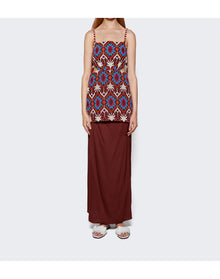 Johanna Ortiz | Women | Leyenda Anudada Mini Dress | Red Wine x Blue