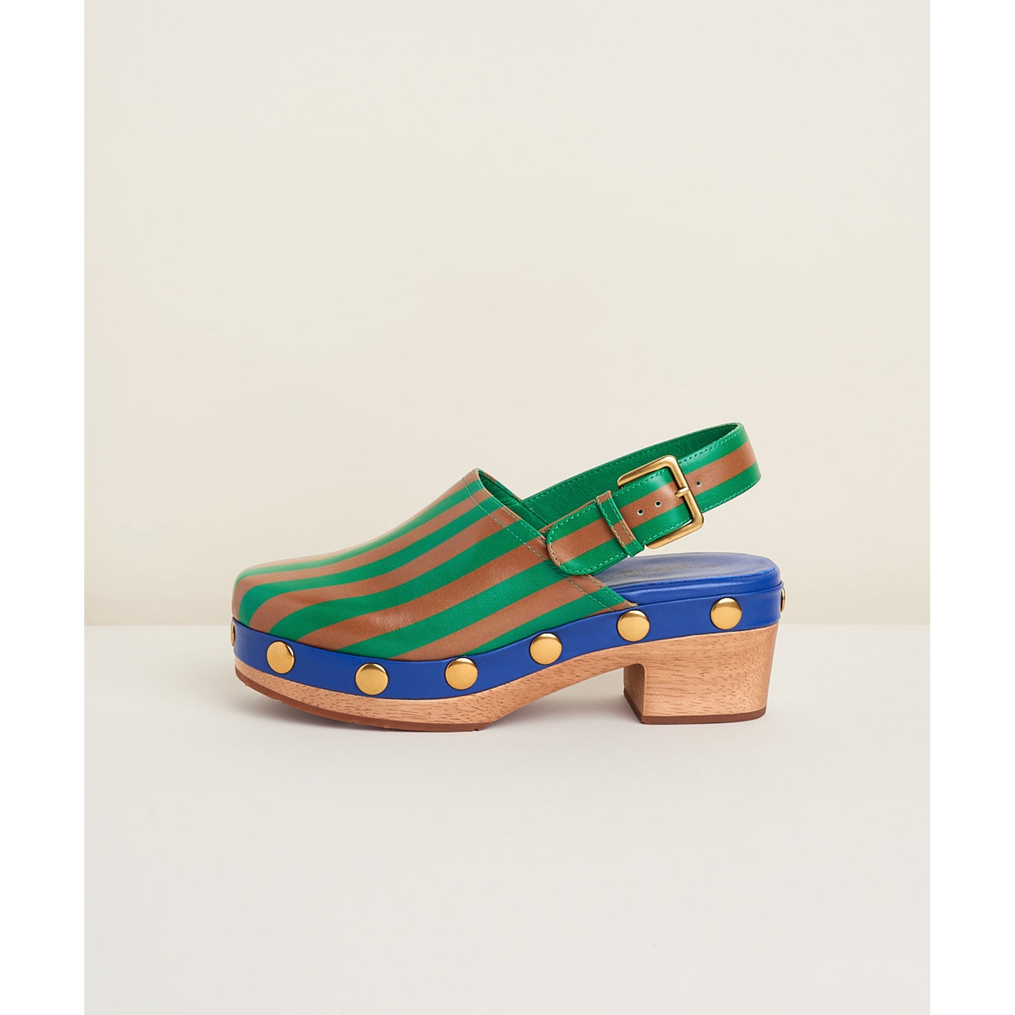 Jona Slingback Low Heel Clog | Kite Stripe