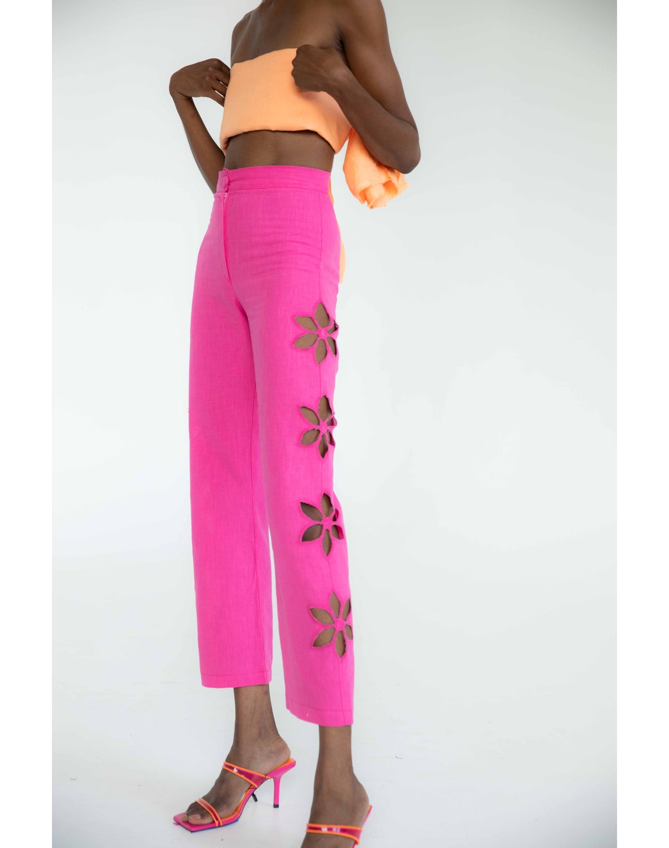 Jorgelina Linen Pant | Magenta