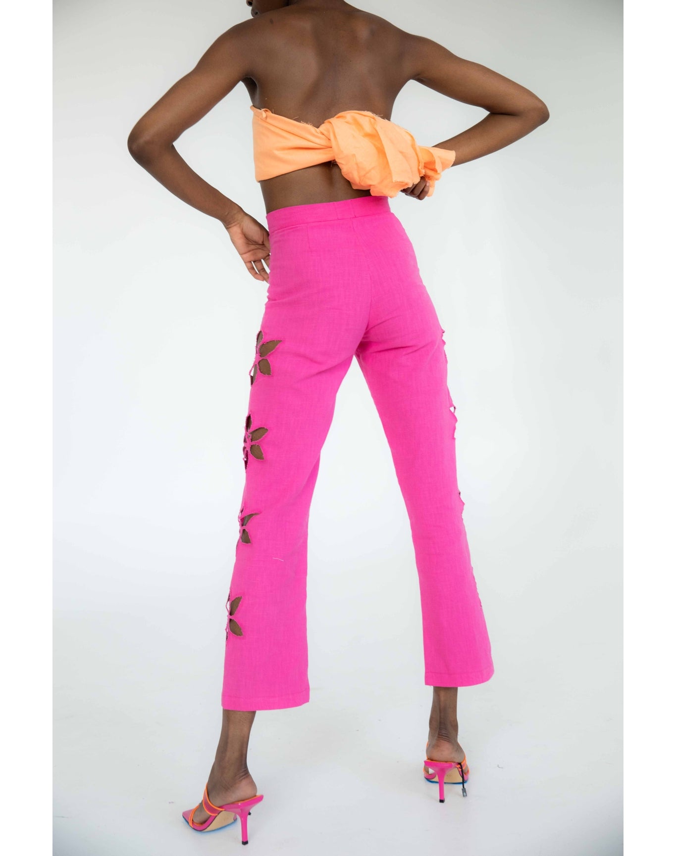 Jorgelina Linen Pant | Magenta