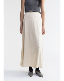 Juno | Satin Maxi Skirt | Silver