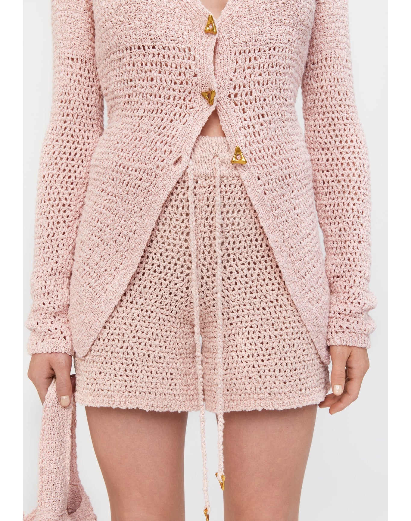 Juste | Rustic Knit Shorts | Pale Rose