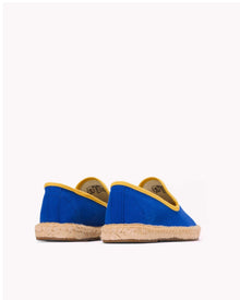 The Smoking Slipper - Contrast Piping - Blue / Yellow - Kids' - Kids' Espadrilles - Blue / Yellow - Soludos - 
