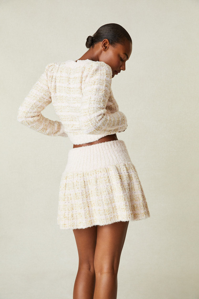 Womens | Bibi Tweed Mini Skirt | Cream Puff Pink