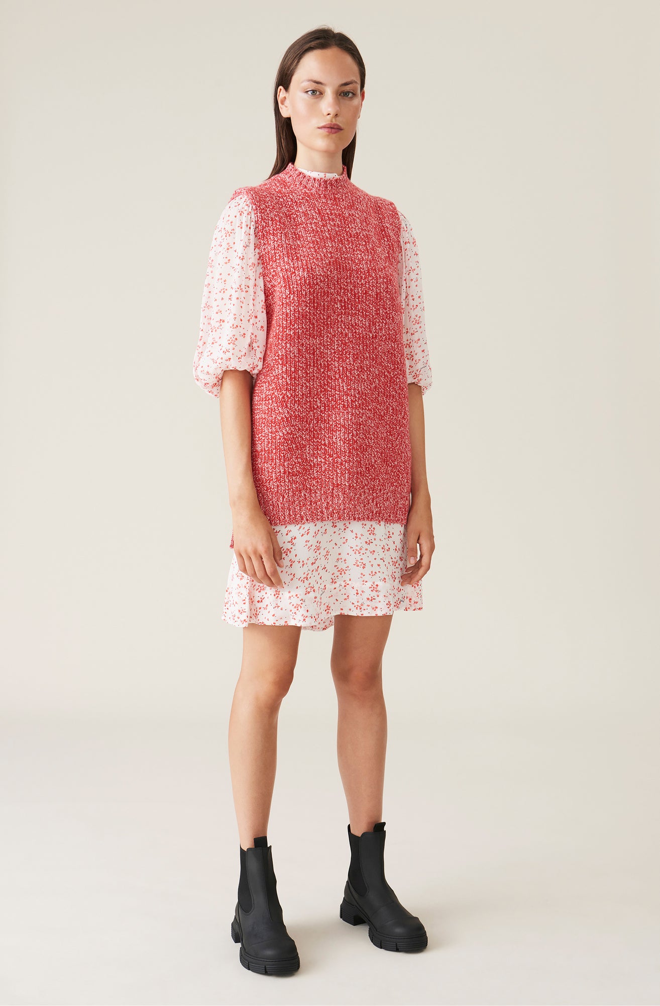 Cashmere Knit Vest | Flame Scarlet