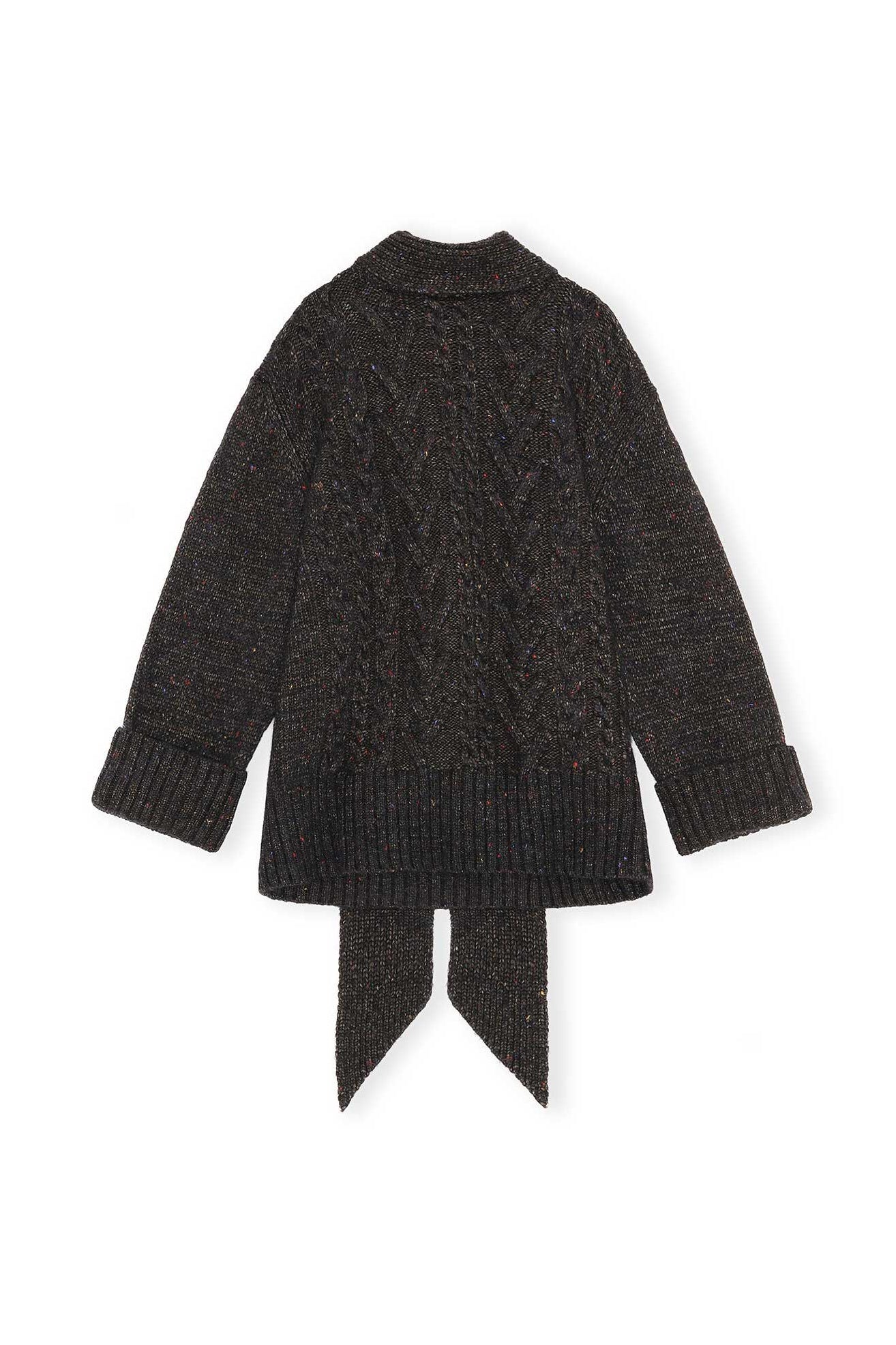 Cable Knit Oversized Pullover | Black