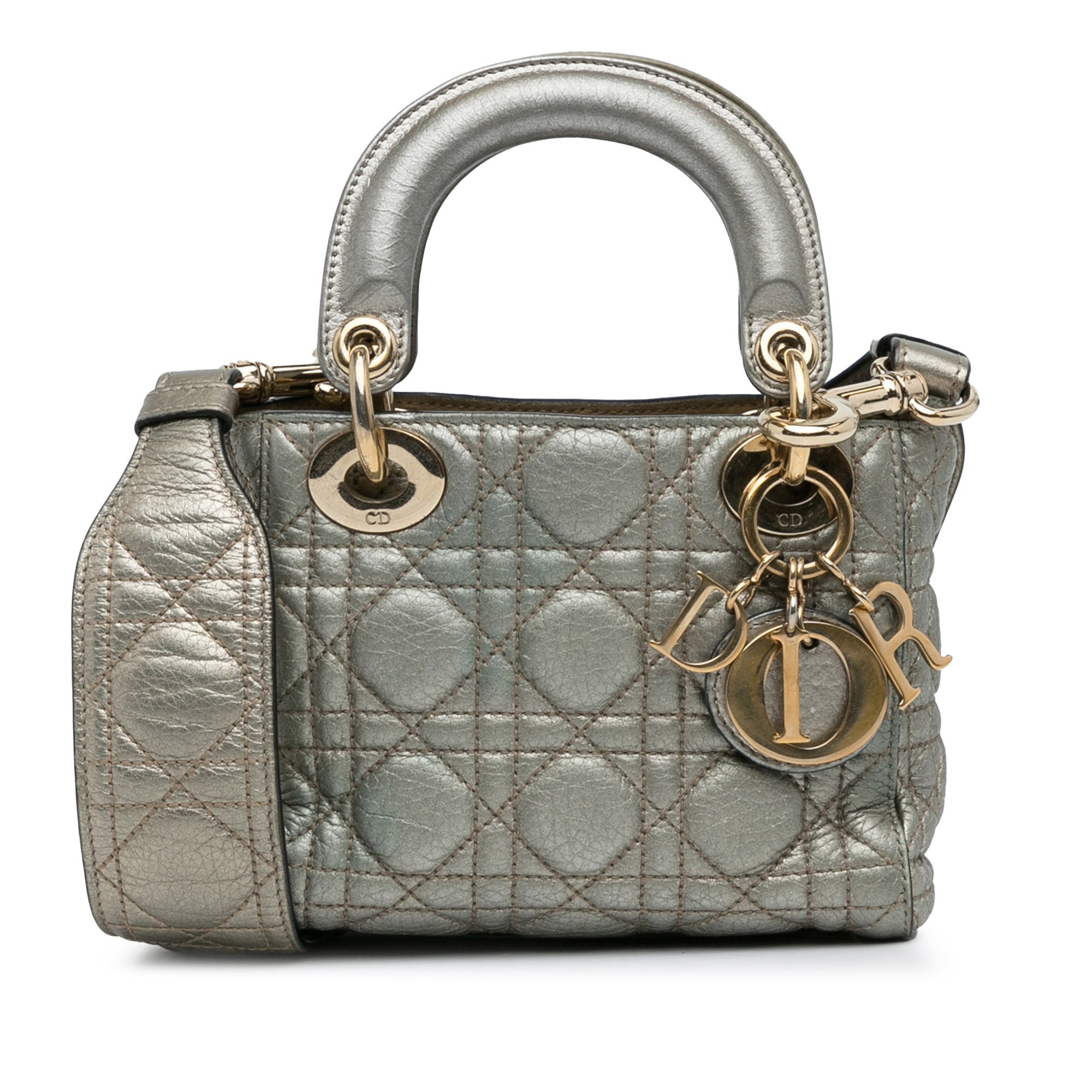 Dior Pre-Owned Mini Lambskin Cannage Supple Lady Dior | Women | Gray