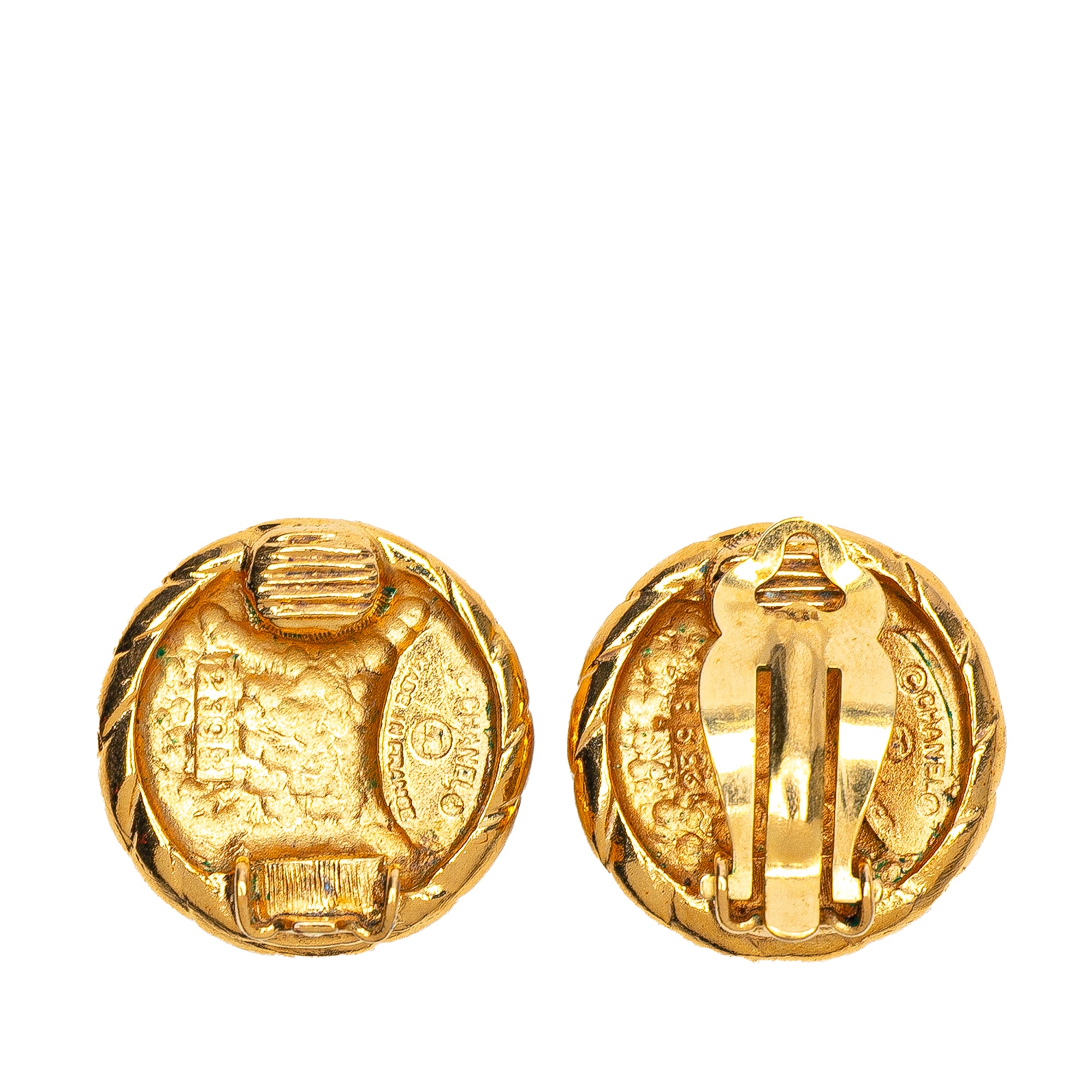 Chanel | Pre-Owned Gold Plated CC Clip On Earrings - I | Gold