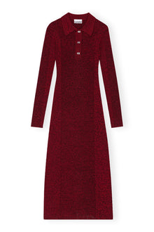Melange Rib Polo Dress | High Risk Red