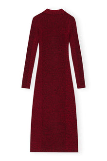 Melange Rib Polo Dress | High Risk Red