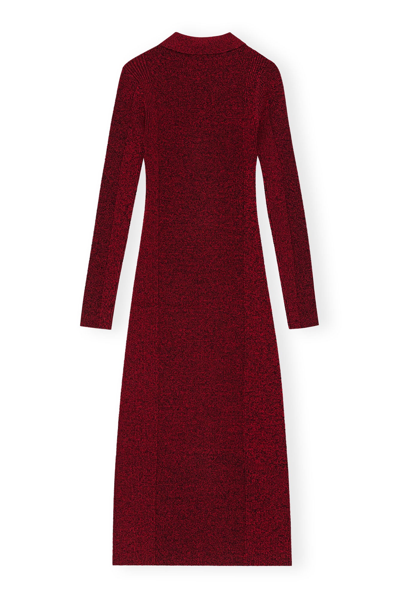 Melange Rib Polo Dress | High Risk Red