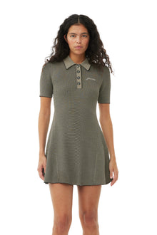 Melange Knit Short Sleeve Mini Dress | Safari