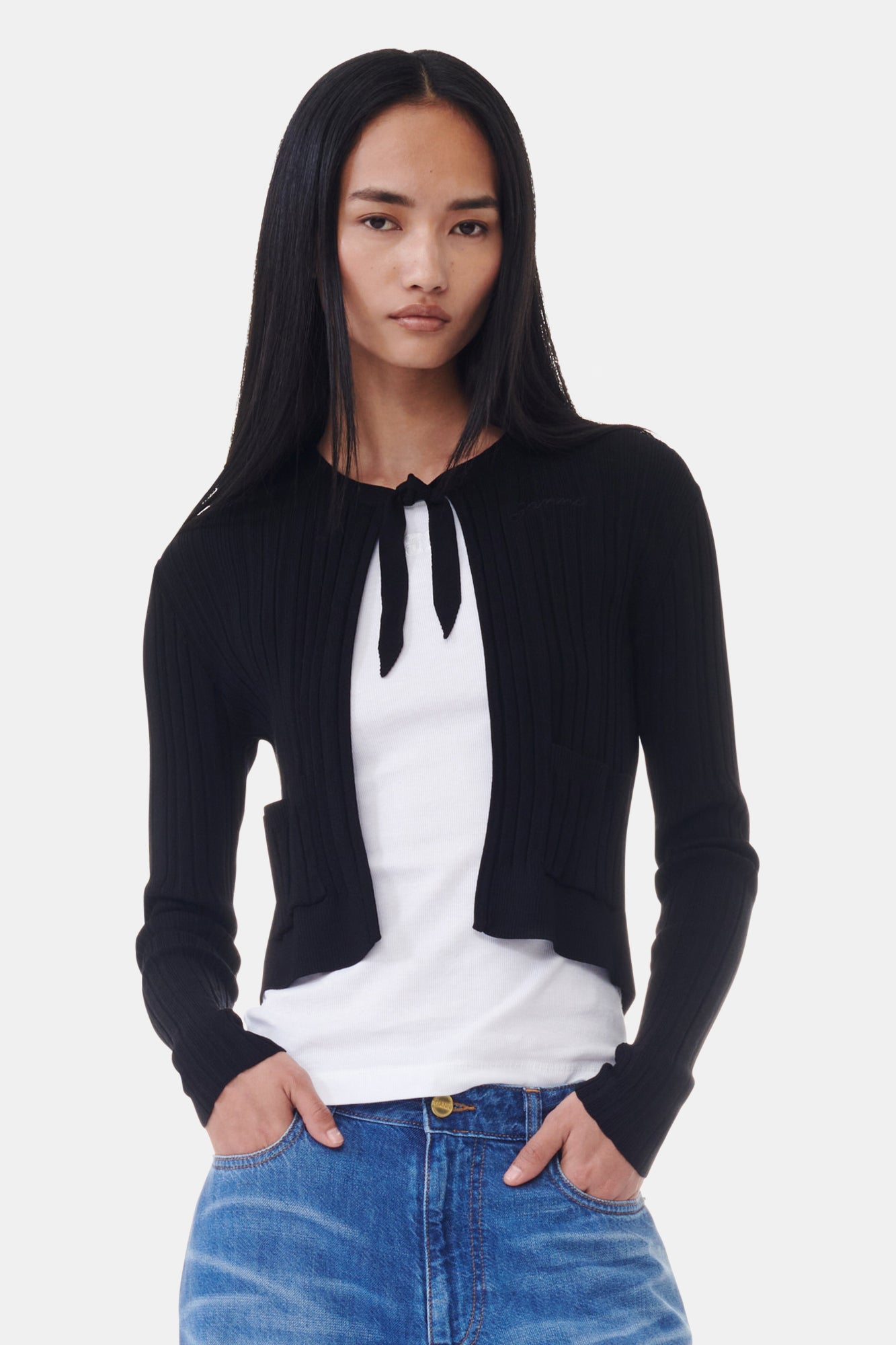 Open-front Cardigan | Black