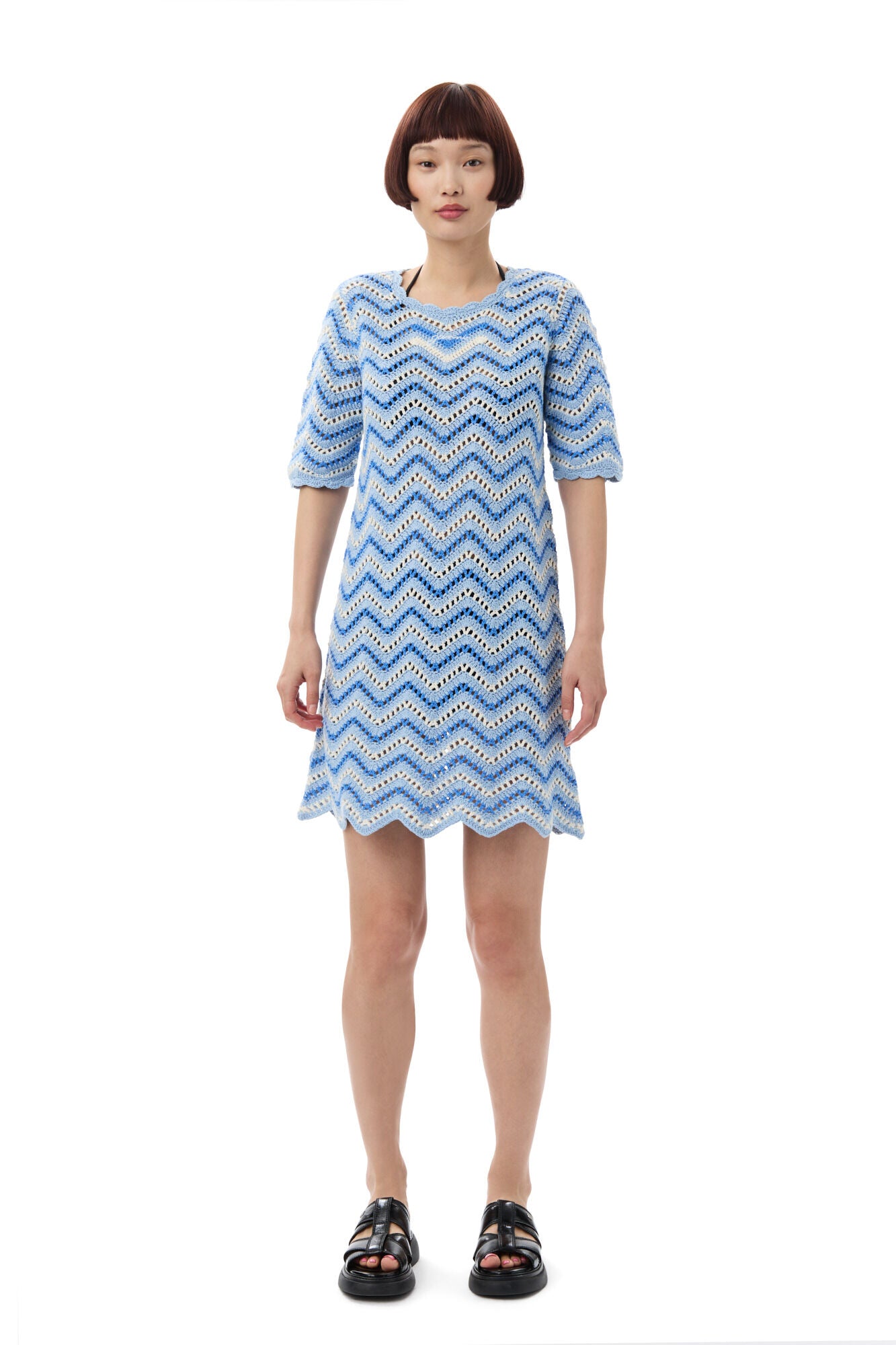 Cotton Crochet Mini Dress | Heather
