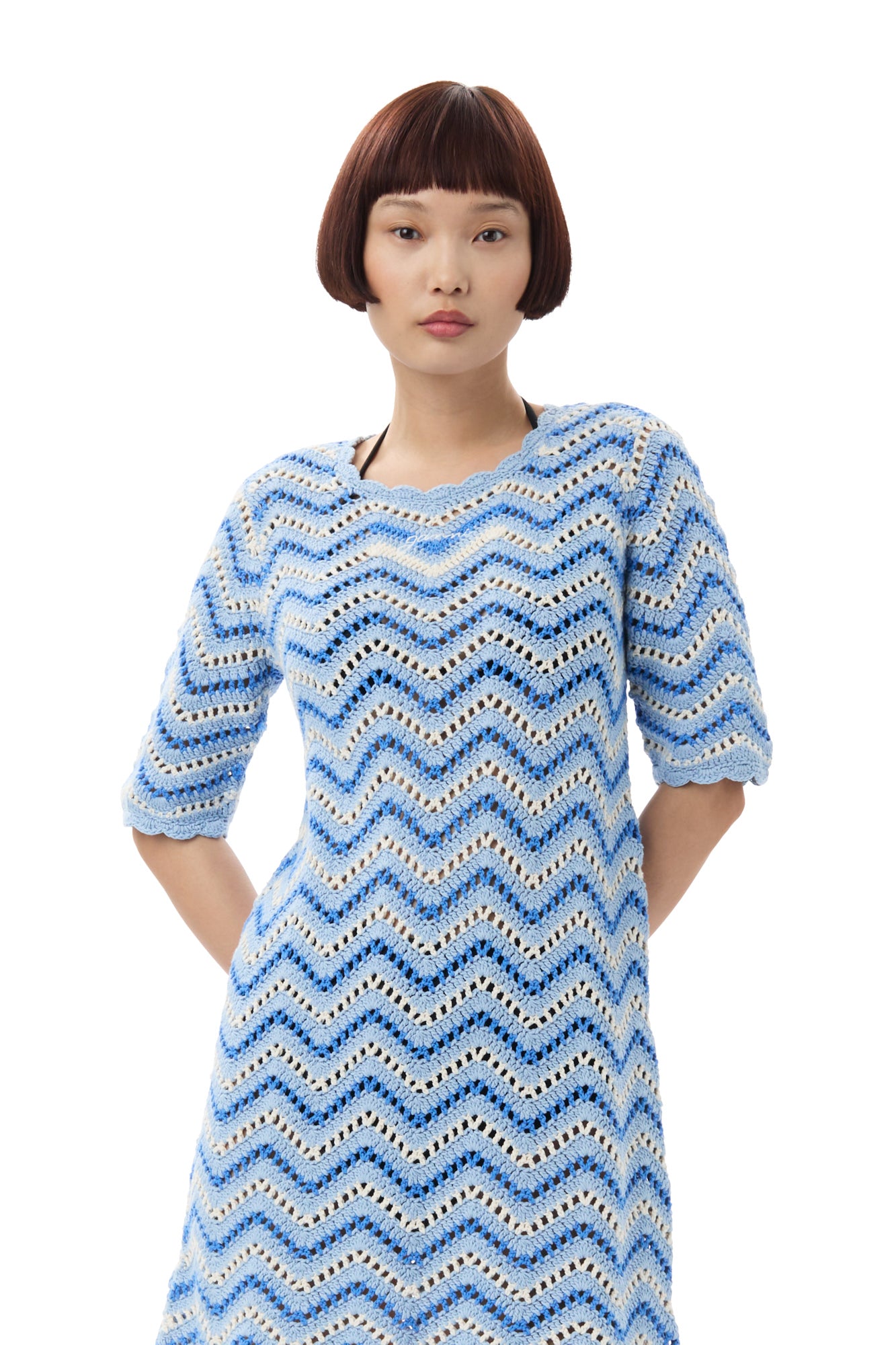 Cotton Crochet Mini Dress | Heather
